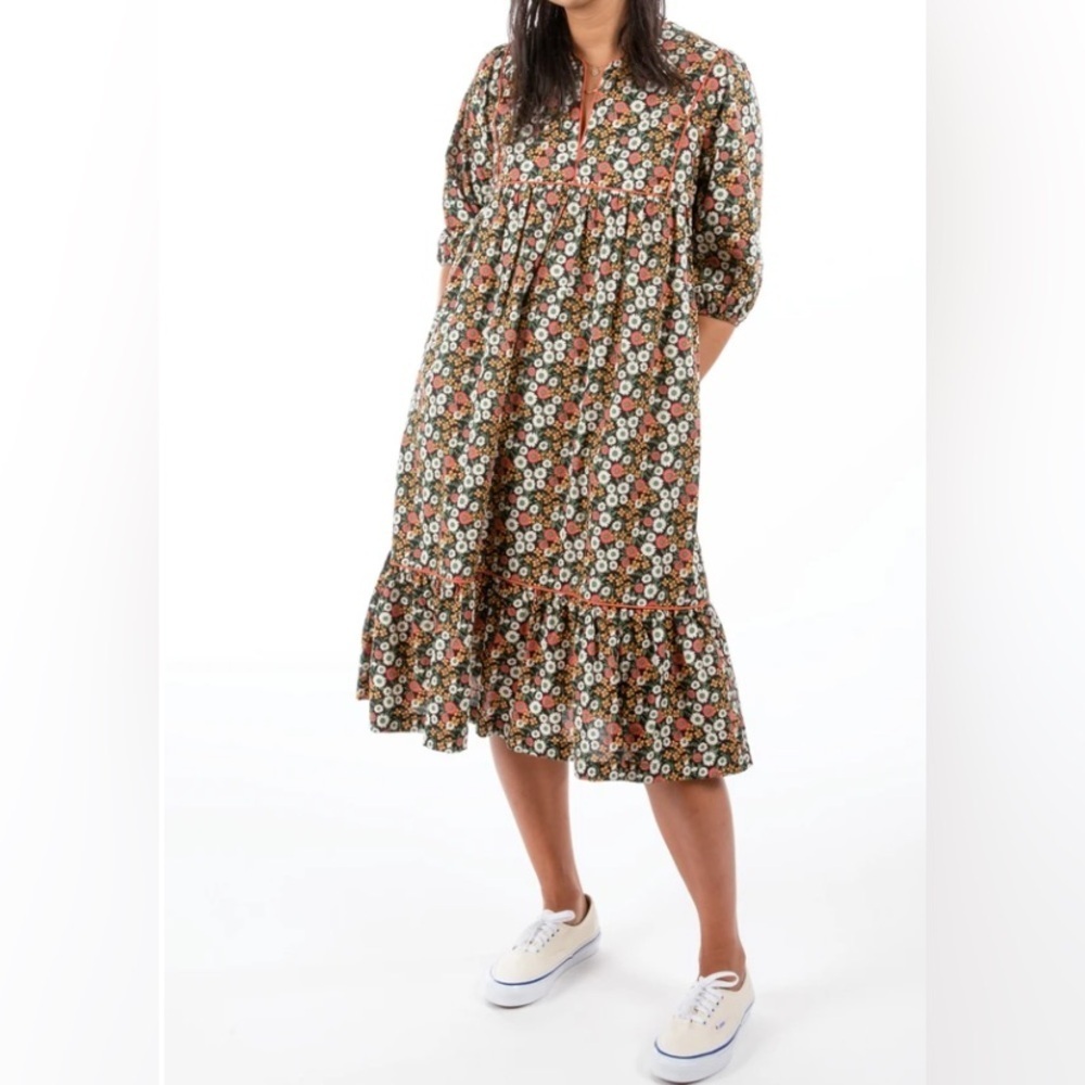 NWOT SAINT GERALDINE VINEYARD DAISY POLLYJEAN FLORAL COTTON DRESS XS